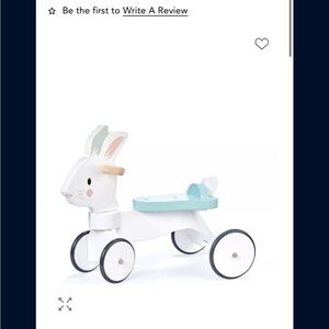 White and Blue Bunny Ride-On Toy